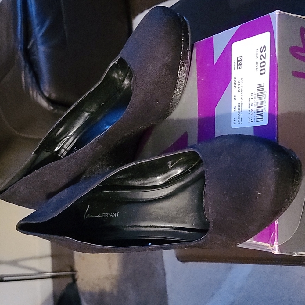 Lane Bryant Black Suede Wedges